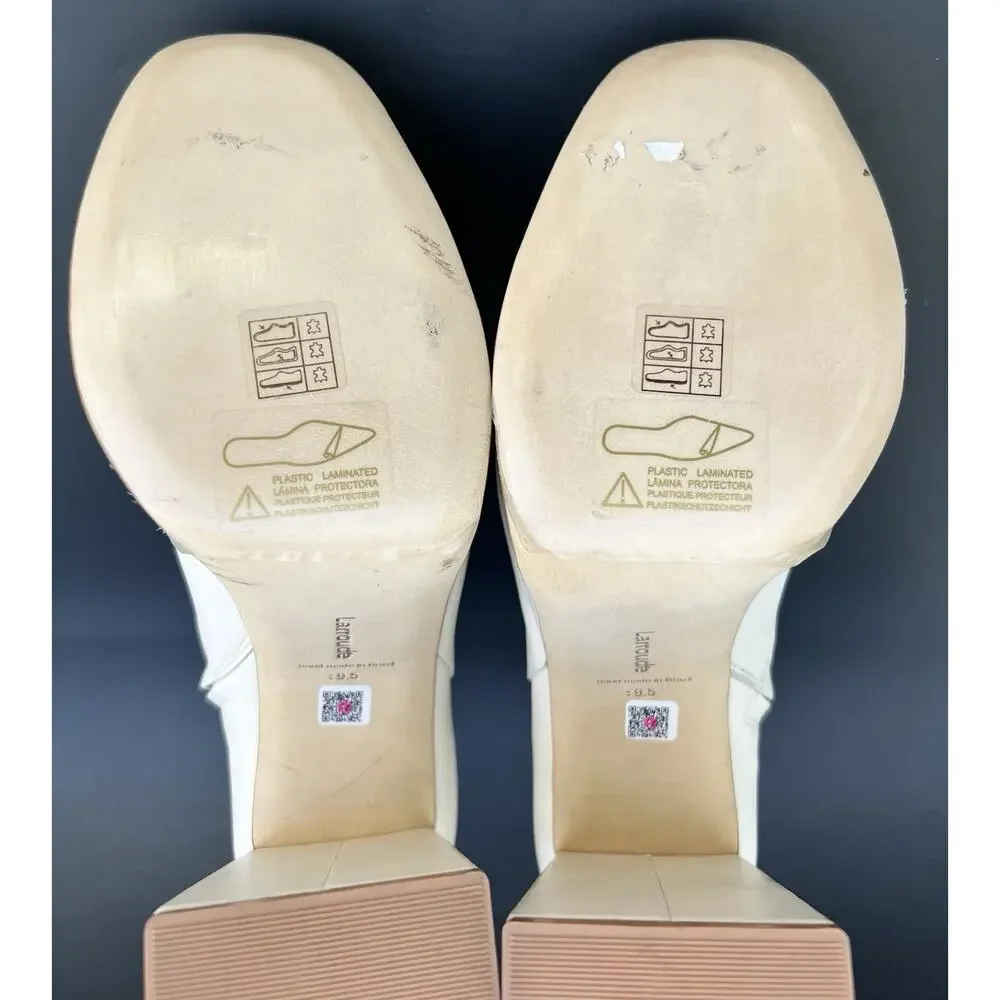 Larroudé Dolly Platform High Heel Booties Ivory Women's Size 9.5 US